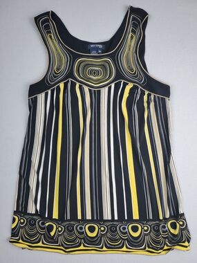 Max Edition Black, Yellow and White Striped Tunic Top